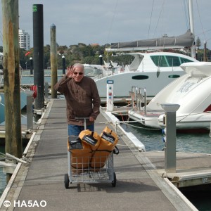 Gene hauling tents to the boat   1